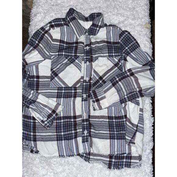Bella Dahl girl sz. 14 plaid collar button down. Cute, soft - Picture 1 of 9